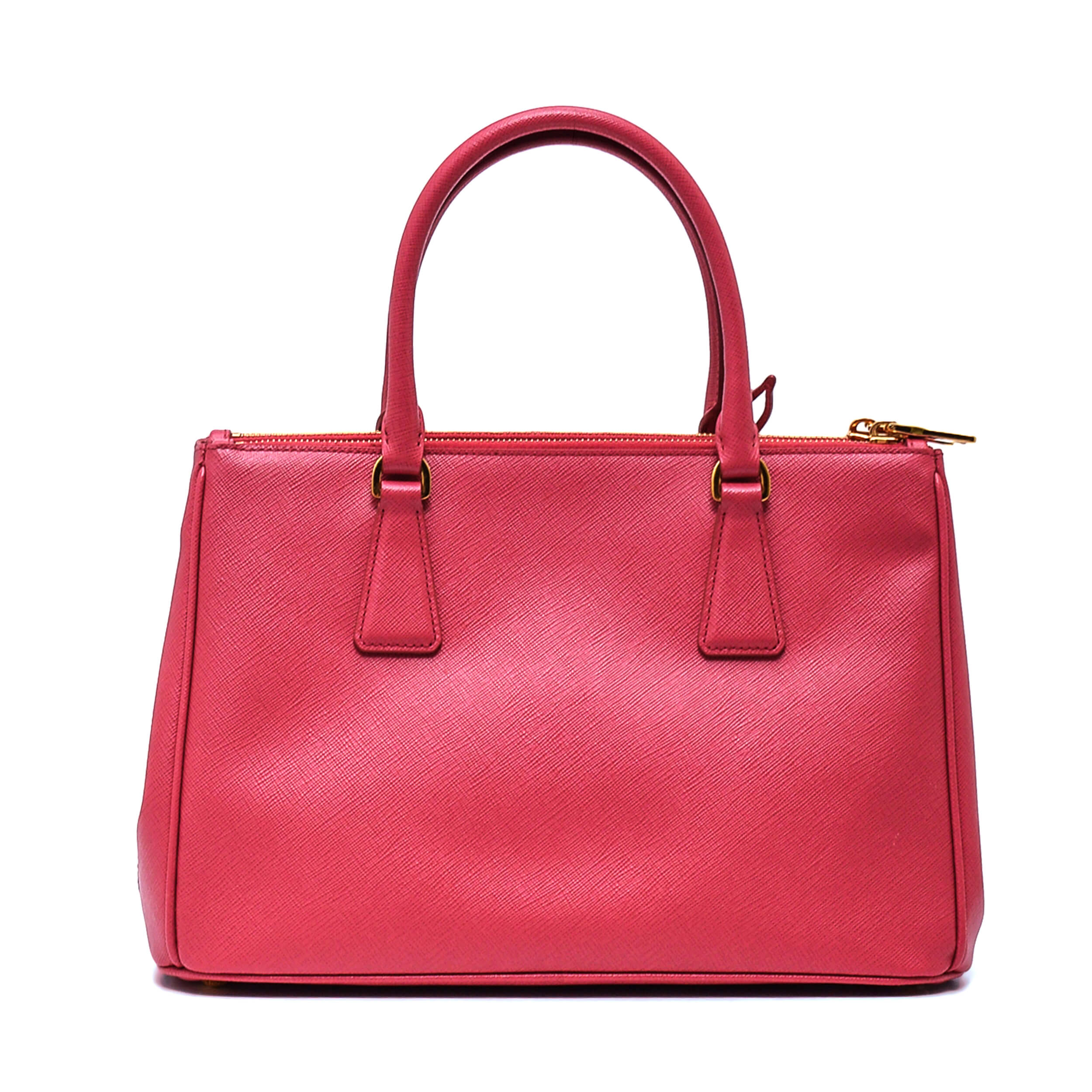 Prada - Pink Saffiano Leather Small Double Zip Bag